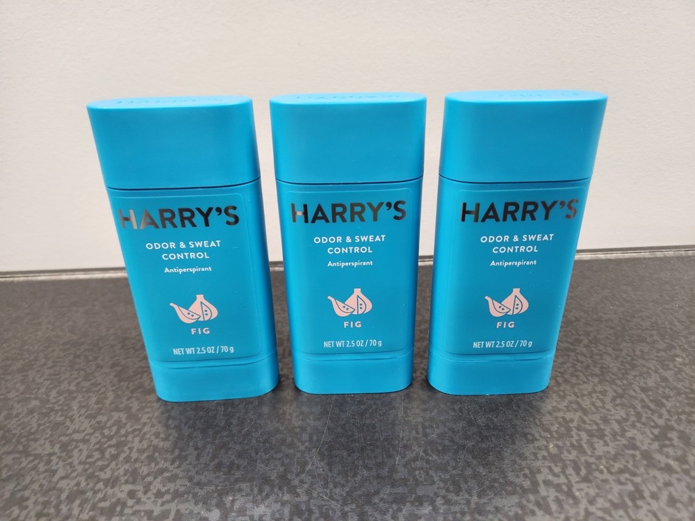 Lot of (3) Harry's Odor Sweat Control Fig Antiperspirant Deodorant NEW Exp 03/23