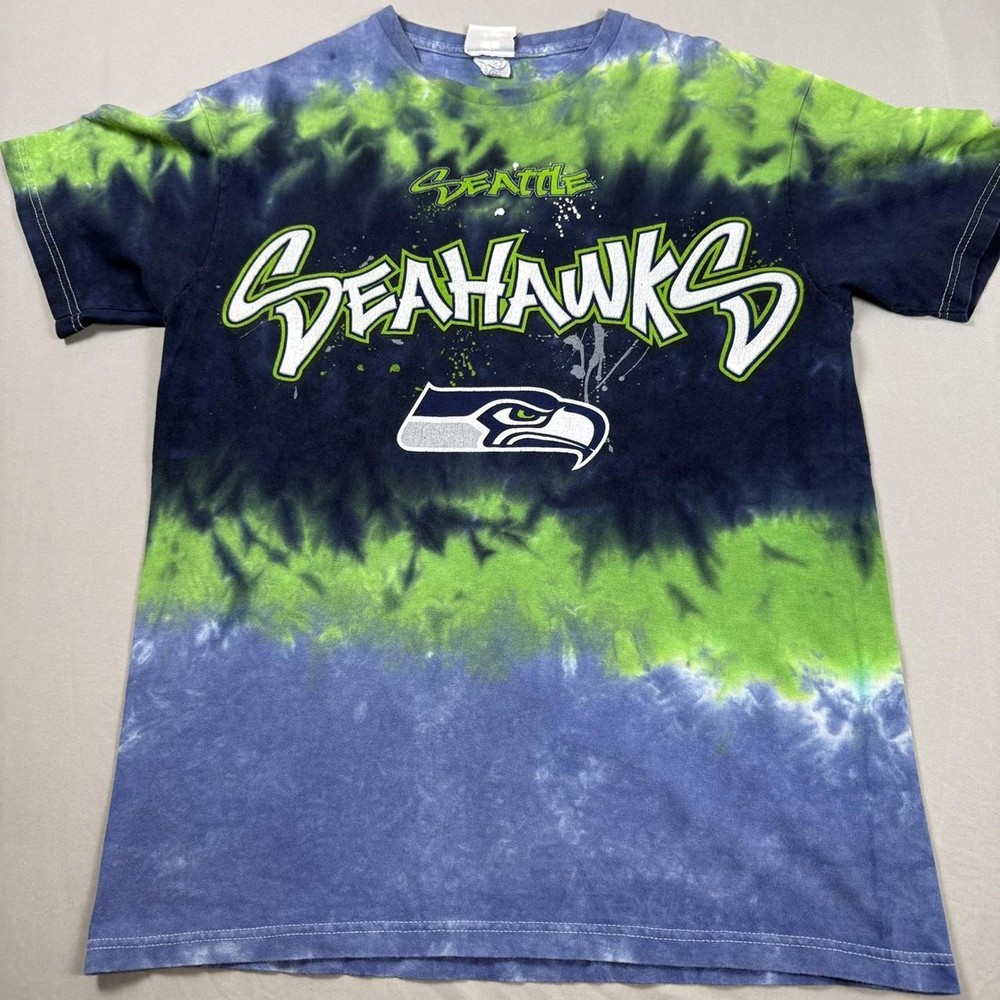 Y2K Tie Dye Graffiti Spellout Seattle Seahawks shirt