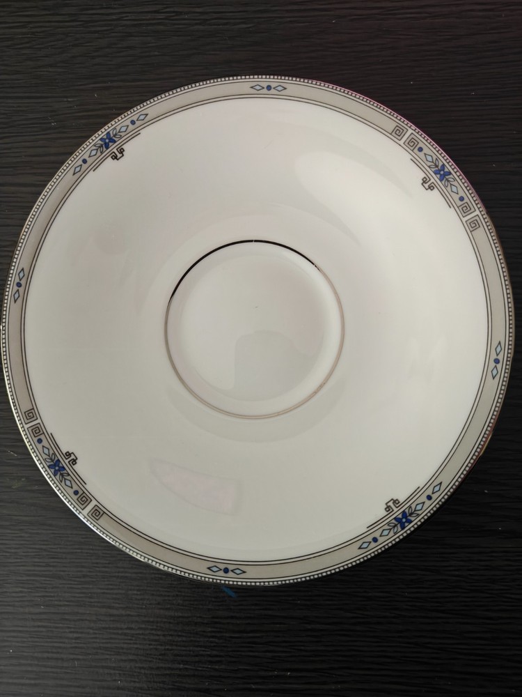 Set Of 4 Wedgwood AMHERST PLATINUM Bone China Saucer  England 5.75