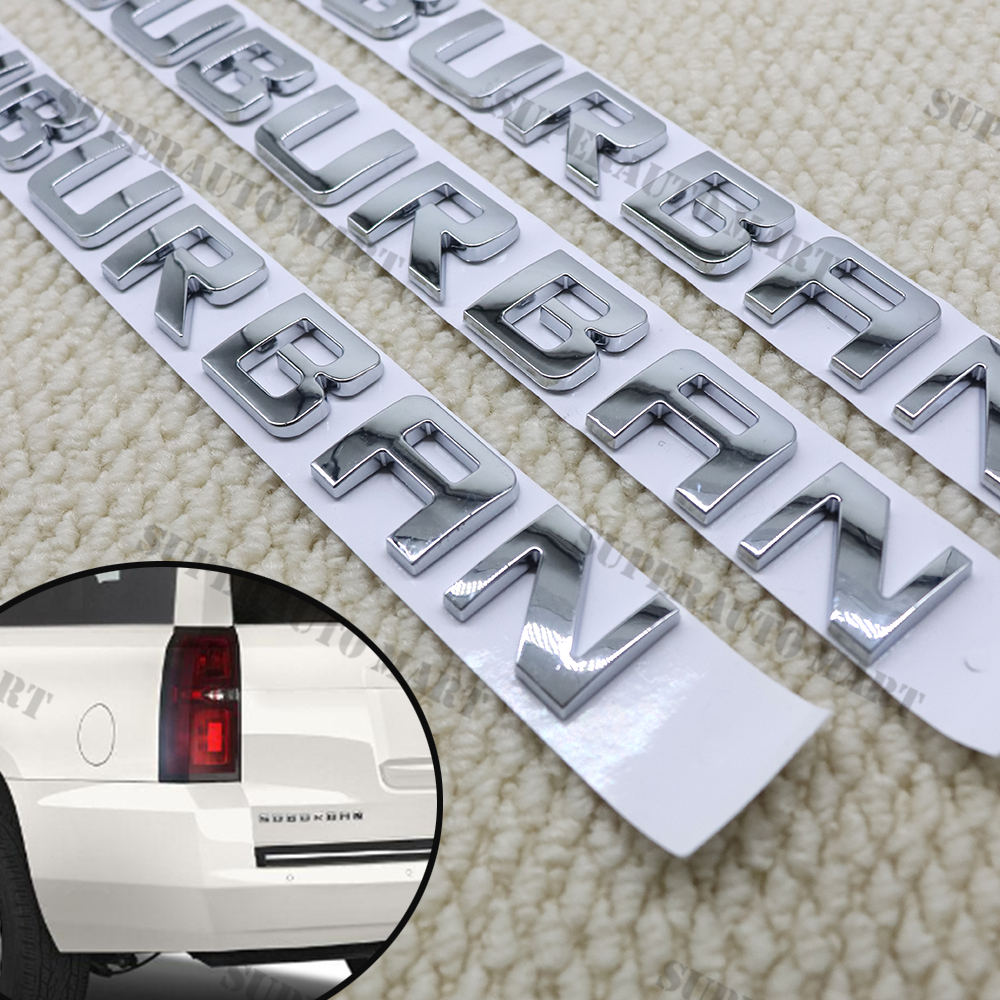 3X For Suburban Chrome Letters Emblem Left Right Door Trunk Lid Decal Badge