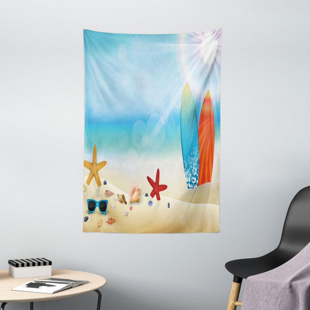 Summer Tapestry Sand Beach Surfboard Print Wall Hanging Decor