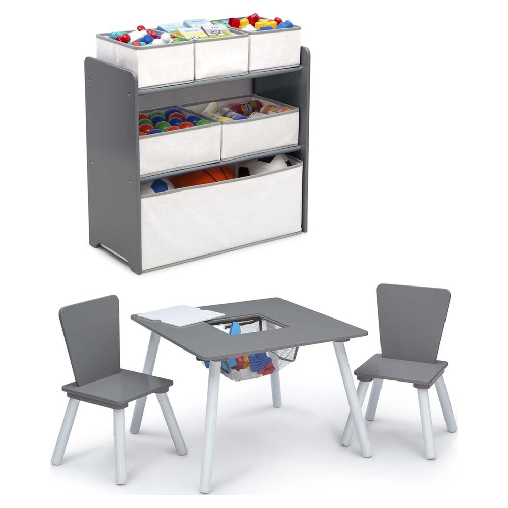 Classic  Delta Children 4-Piece Toddler Playroom Set, Pink/White