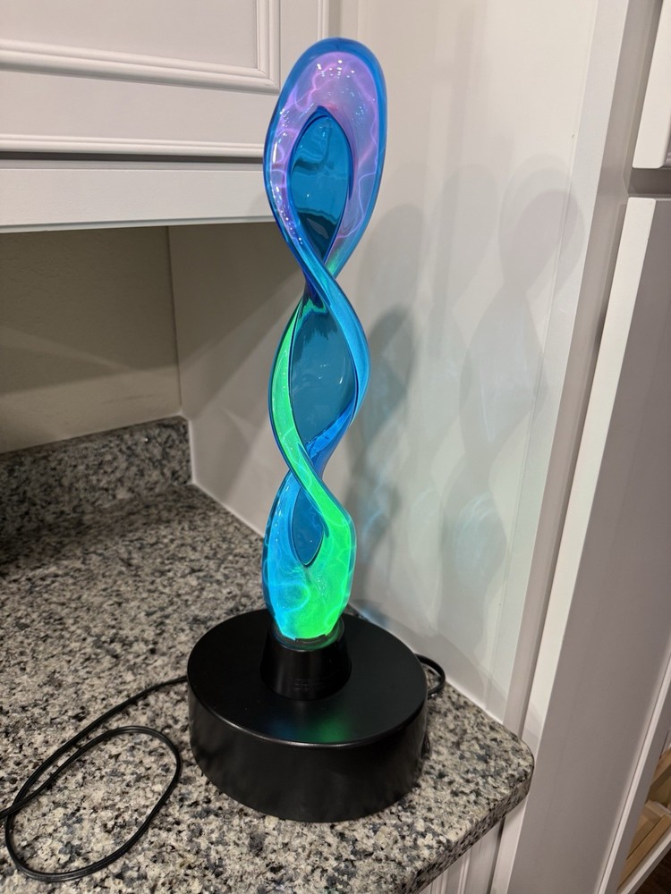 LumiSource Plasma Glass Sculptured Electra Art Lamp Colorful  13 Inch Old School