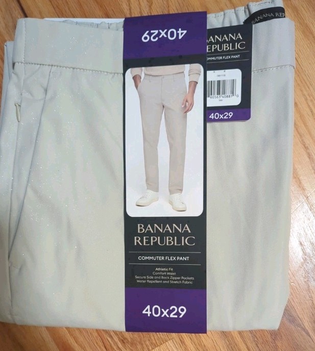 Banana Republic NWT Men's Commuter Flex Pants, Size 40X29 Tan