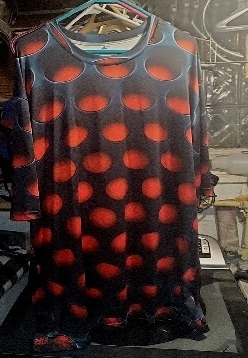 3D Effect Abstract Graphic Short Sleeve All Over Print Tee Unisex 2XL New! KYKU-image