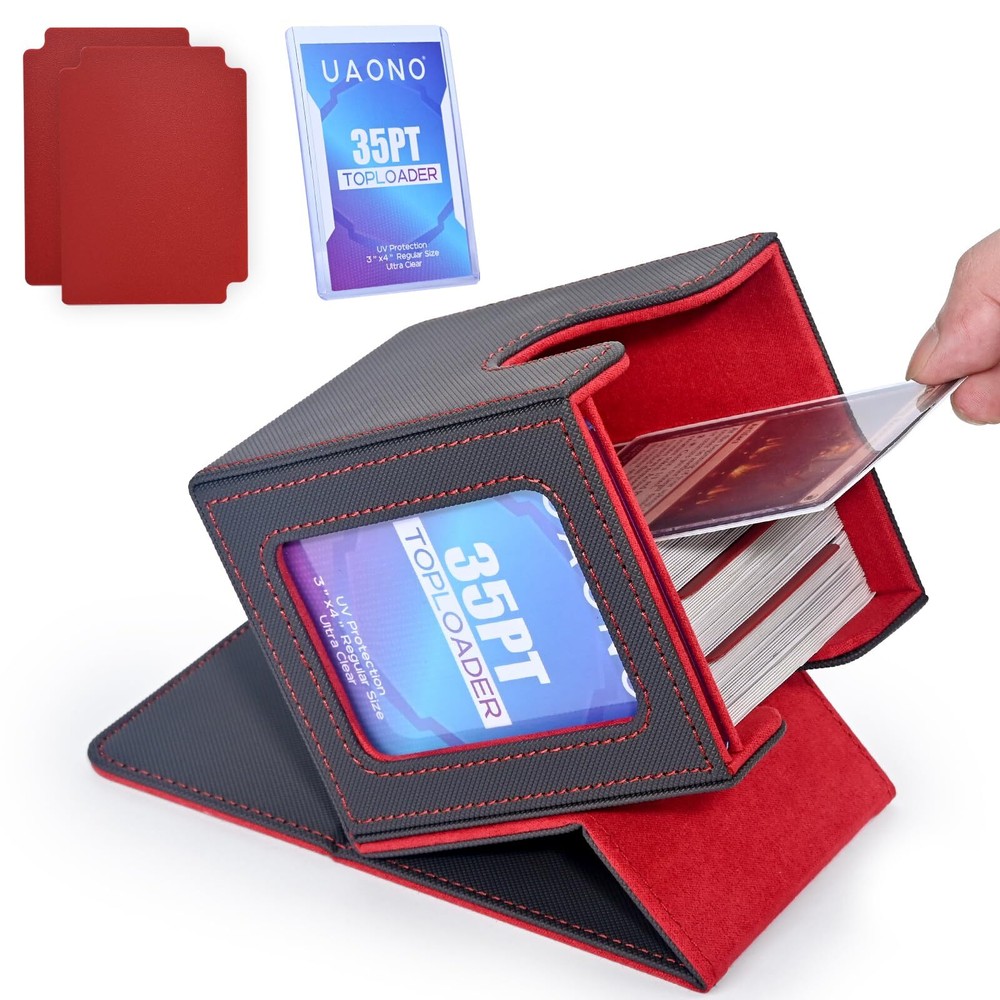 Card Deck Box with MTG Commander Display, Deck Case Holds 100+ Double-Sleeved...