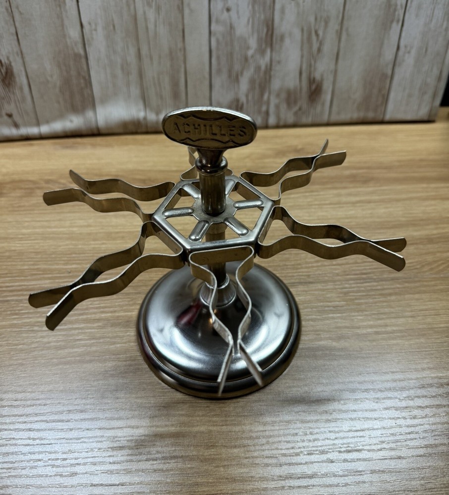 VTG Achilles 6 Rubber Stamp Holder Carousel Revolving Desk Accessory-image