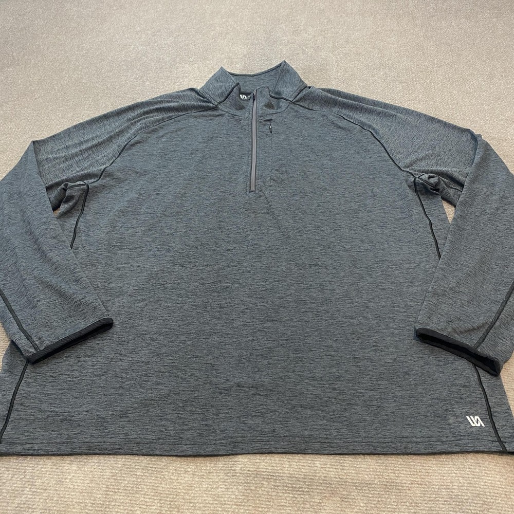 VRST Athletic Quarter Zip Pullover Mens 2XL Gray Performance Long Sleeve