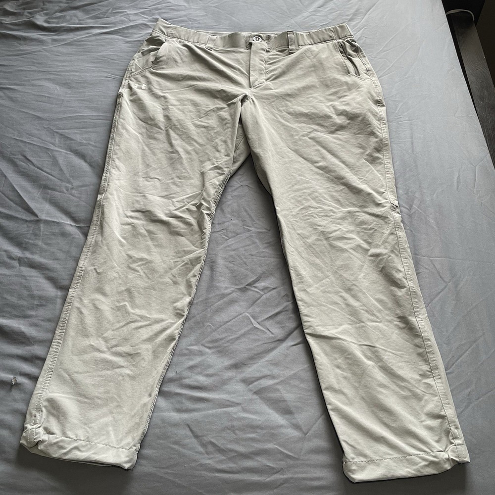 Under Armour Performance Pants Men's 38 x 30 Grey Activewear Golf Preppy