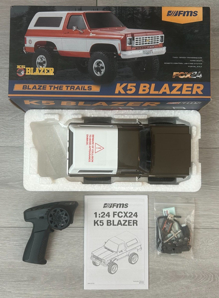 FMS 1:24 FCX24 Chevrolet K5 Blazer RTR RC Rock Crawler Slightly Used Brown Y2