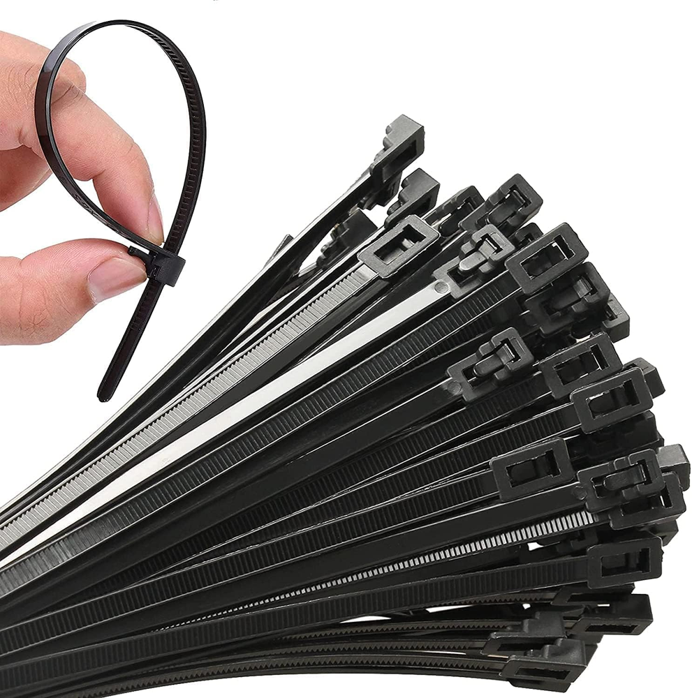 100 Pcs 14-Inch Reusable Nylon Zip Ties for Plants Vines Office Garden Organizing