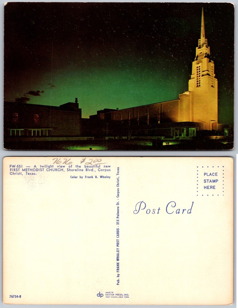 First Methodist Church Corpus Christi TX Postcard