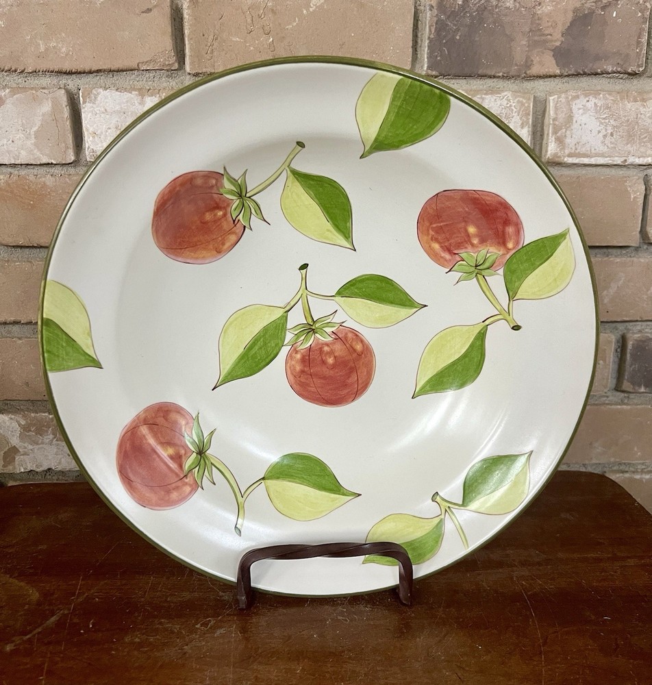 Laurie Gates Large Serving Bowl – Hand Painted Fruit Design – 14 Inch Ceramic
