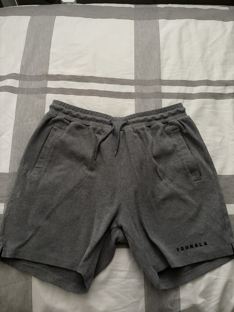 YOUNGLA Men’s 118 Perfect Shorts Size XL Color Light Heather Grey
