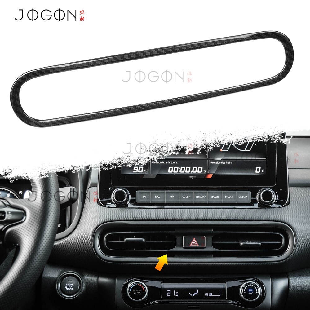Real Carbon Middle Vent Cover Console A/C Decor For Hyundai N Kona N Sport 2022+