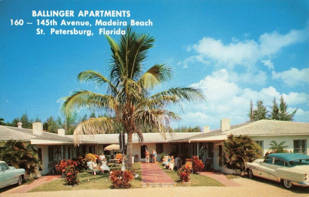 Ballinger Apartments - St Petersburg Florida FL - Postcard