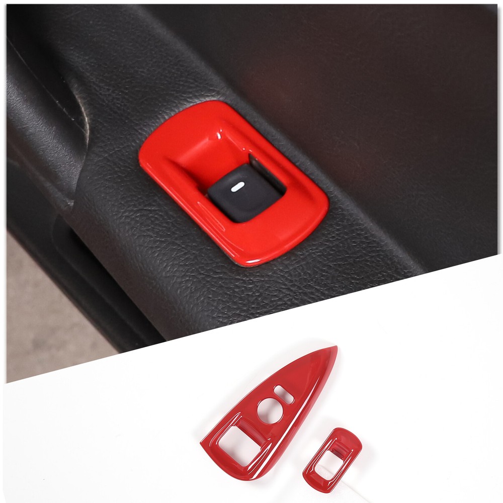 For Corvette C6 2005-13 Window Lift Button Trim Frame ABS Red Cover Accessories