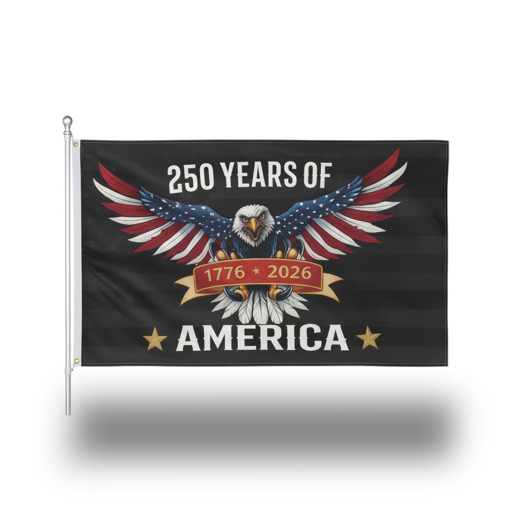 PromoPatriot 250th American Anniversary Flag 3x5 ft 200D Nylon Eagle Artwork
