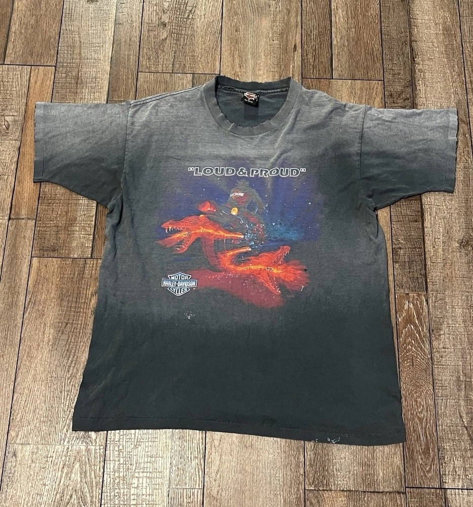Vintage 1995 Faded Harley Davidson Loud & Proud T-shirt Size XL