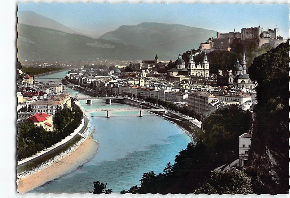 Postcard Scenic View in Salzburg Austria