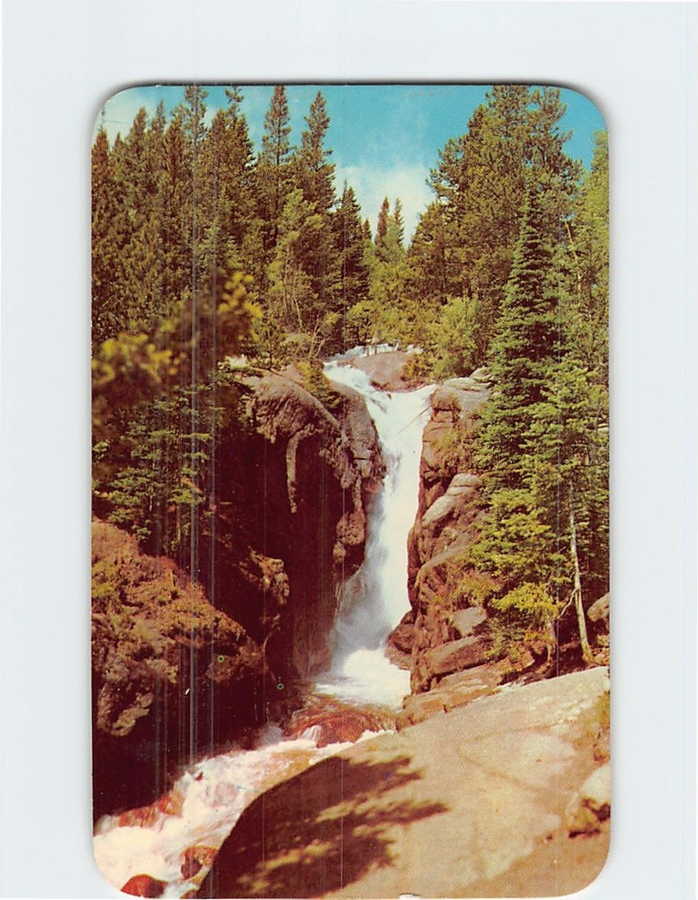 Postcard Chasm Falls Rocky Mountain National Park Colorado USA