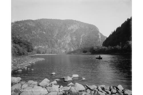 Delaware Water Gap,River,landforms,passes,cliffs,boats,New Jersey side,NY,c1900