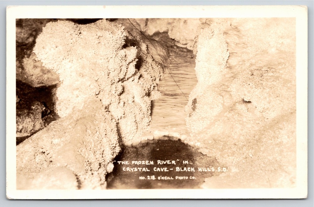 RPPC~Frozen River In Crystal Cave Black Hills South Dakota~Real Photo Postcard