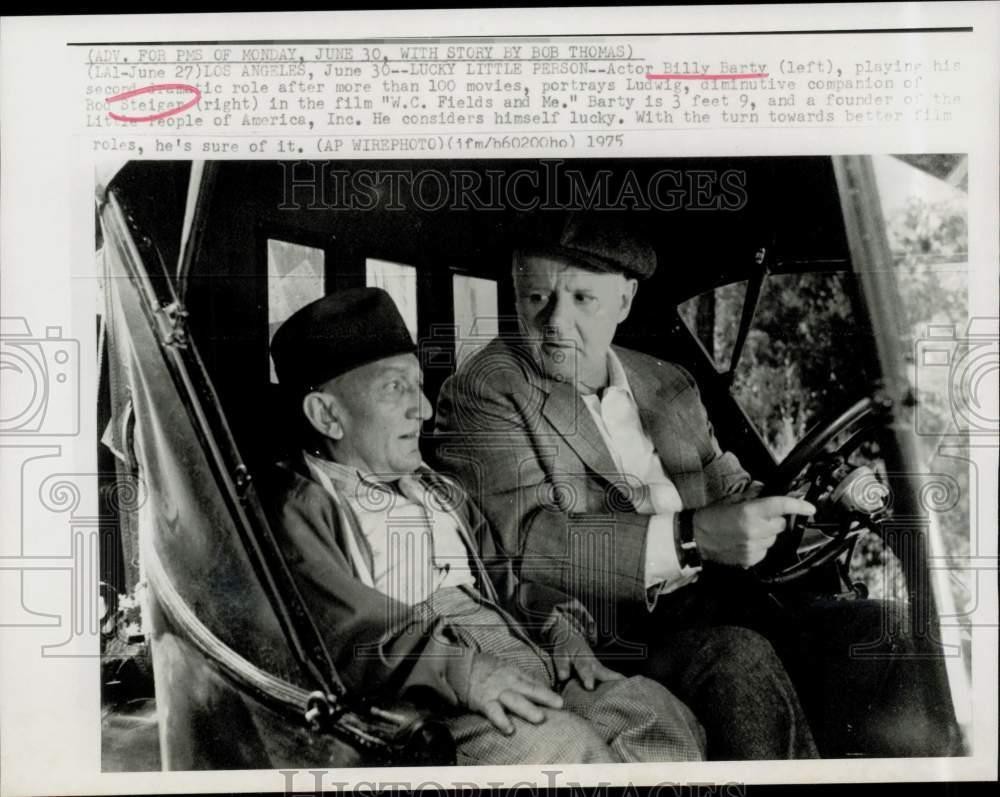 1975 Press Photo Actors Billy Barty, Rod Steiger in Film 