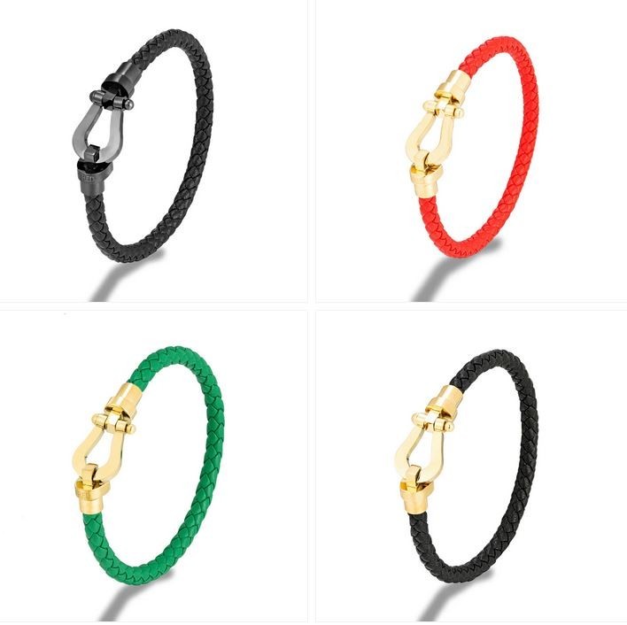Men's Titanium Steel Woven Vachette Clasp Gold-plated Bracelets