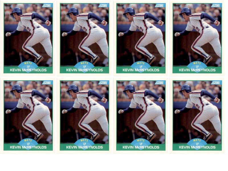 (8) 1989 Score #93 Kevin McReynolds New York Mets Card Lot