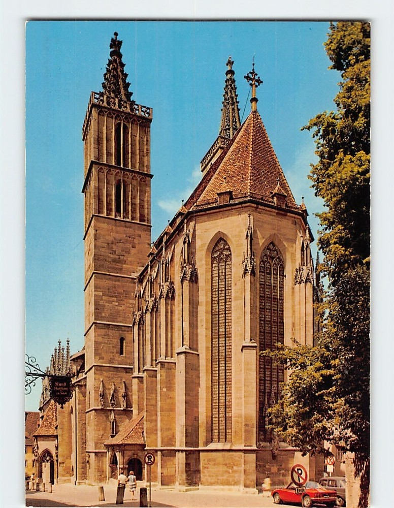 Postcard Church of St. Jacob Rothenburg ob der Tauber Germany