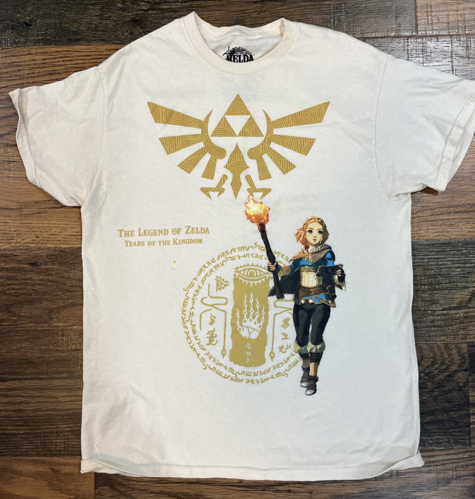 Legend of Zelda Adult T-Shirt - Tears of the Kingdom Triforce Link Torch Medium