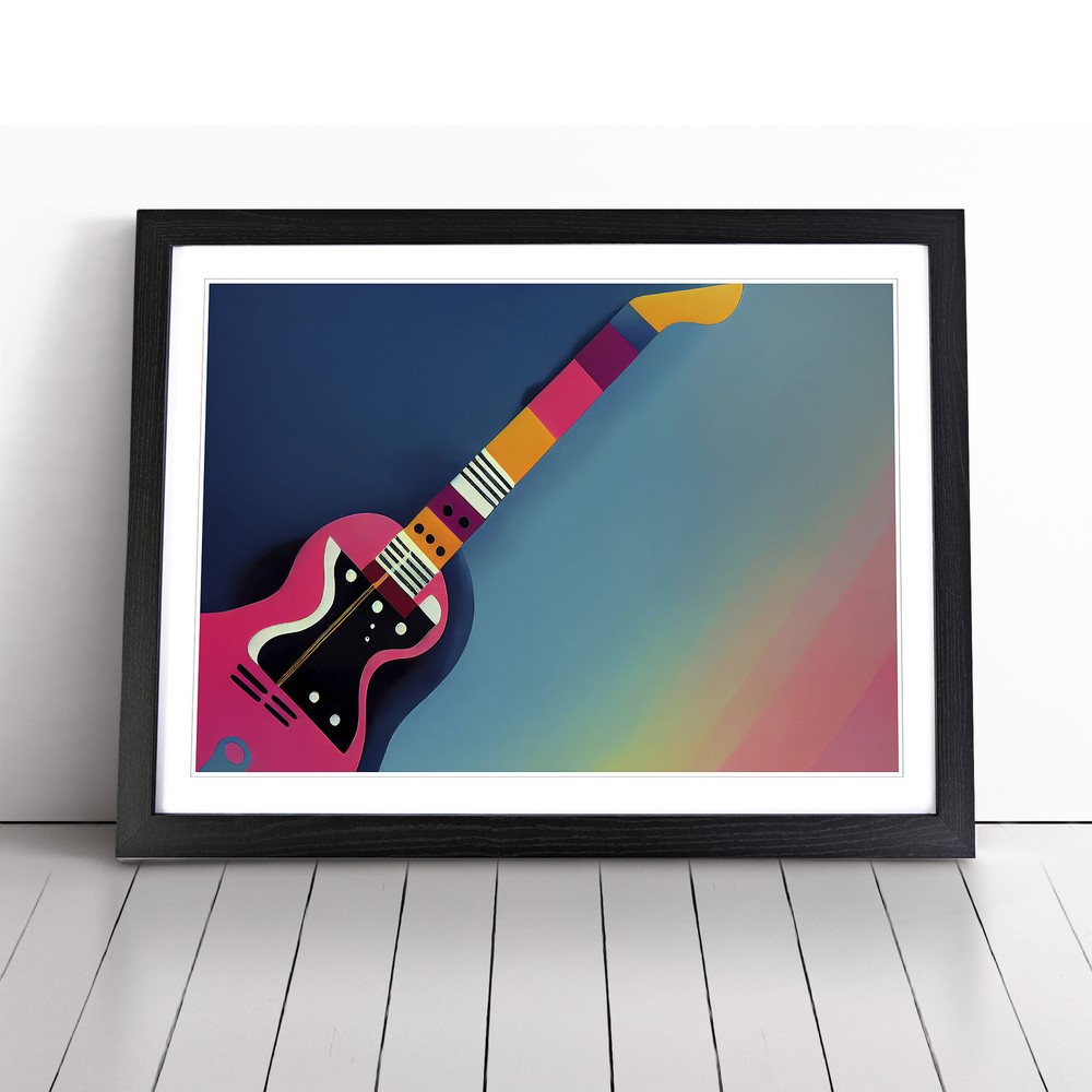 Modern Guitar Abstract Wall Art Print Framed Canvas Picture Poster Decor