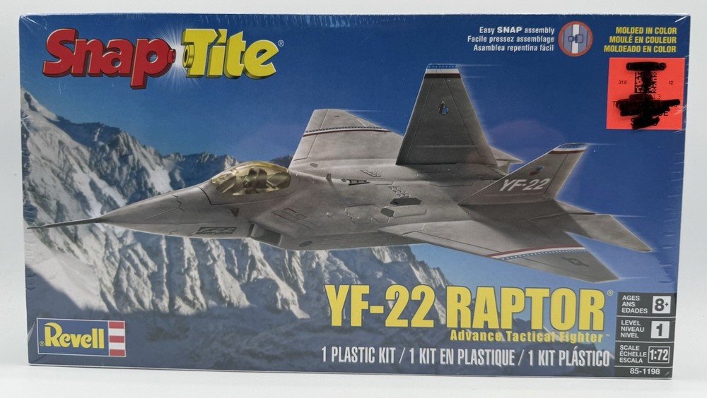 Revell Snap Tite YF-22 Raptor Advanced Tactical Fighter 1/72 scale Model Kit New