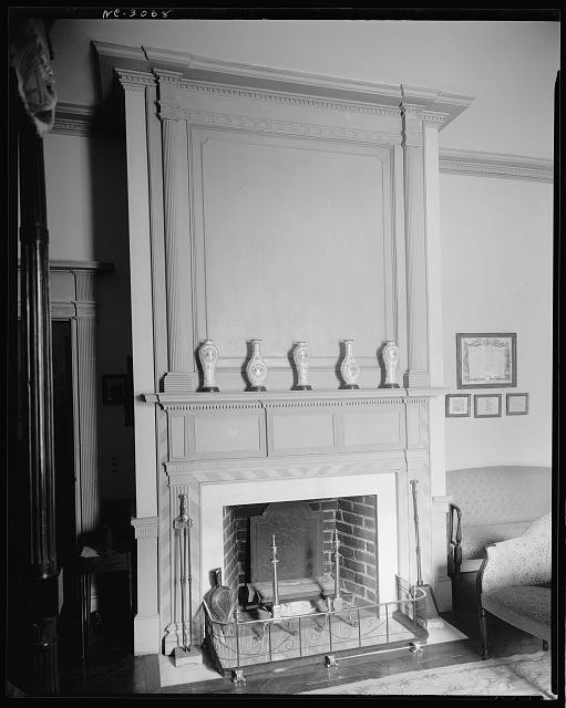 Photo:Montmorenci Ruins Warrenton NC 1938 Fireplace Mantel Interior