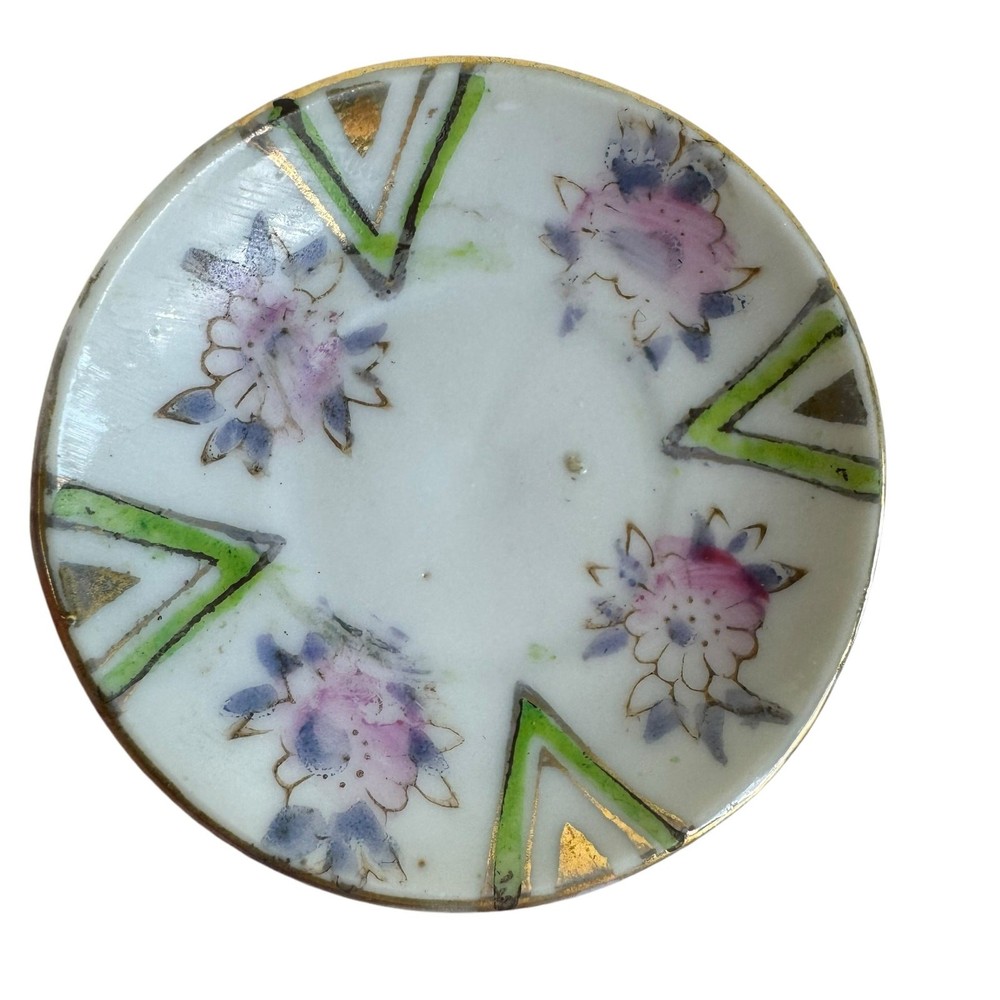 Mini Floral Teacup Saucer Vintage Made in Japan Ceramic Glazed Collectible