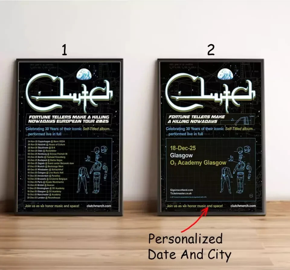 Custom Clutch Tour 2025 Poster - Fan Gift Wall Decor Art