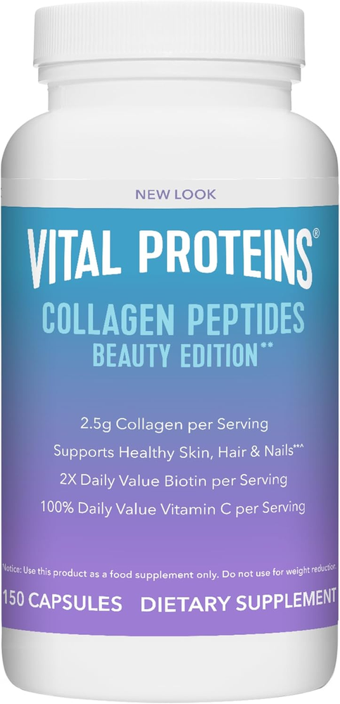 Collagen Peptides Beauty Edition Capsules, 2.5G of Collagen per Serving with Bio