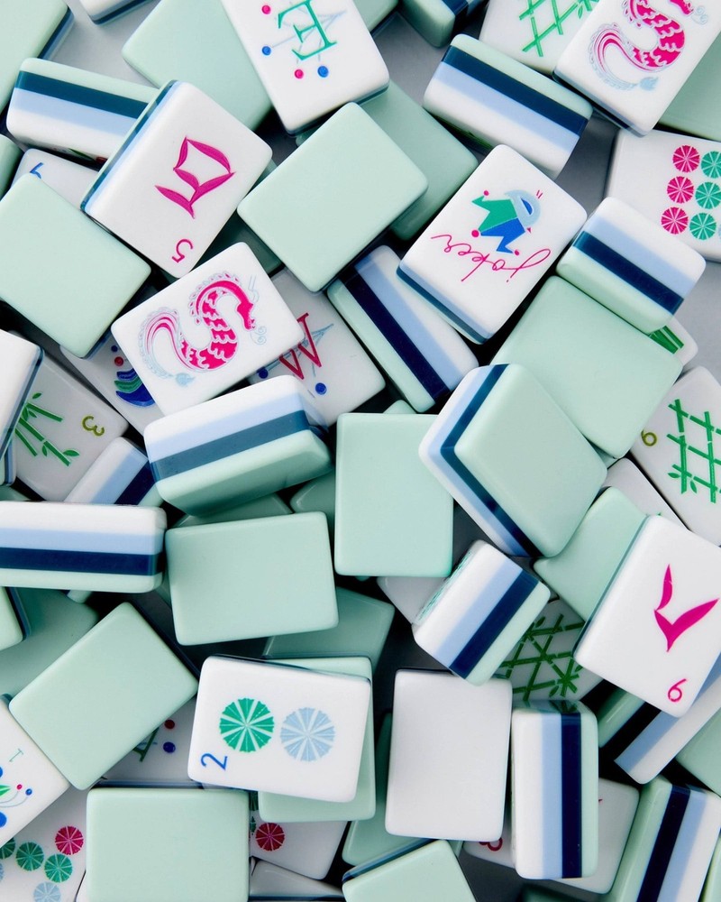 NEW! Beautiful Layered Mahjong Tiles – Mint Green - American Set 160 Tiles