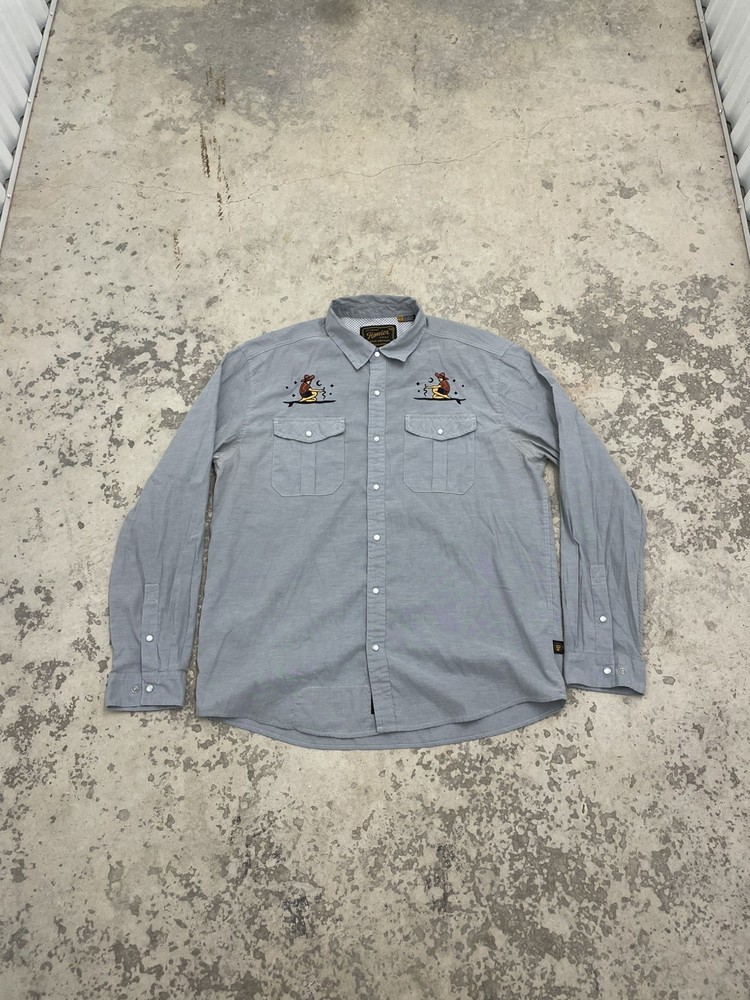 Howler Bros Gaucho Pearl Snap Shirt Ocean Offerings Preppy Men Size Large