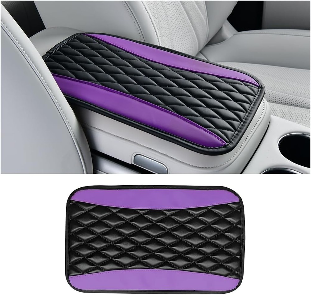 Waterproof PU Leather Center Console Cover, Universal Armrest Protector for SUV