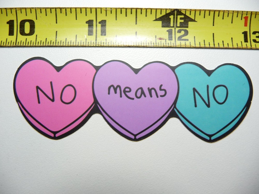 NO MEANS NO HEARTS DECAL STICKER MOTIVATIONAL POSITIVE ATTITUDE MOTIVATE