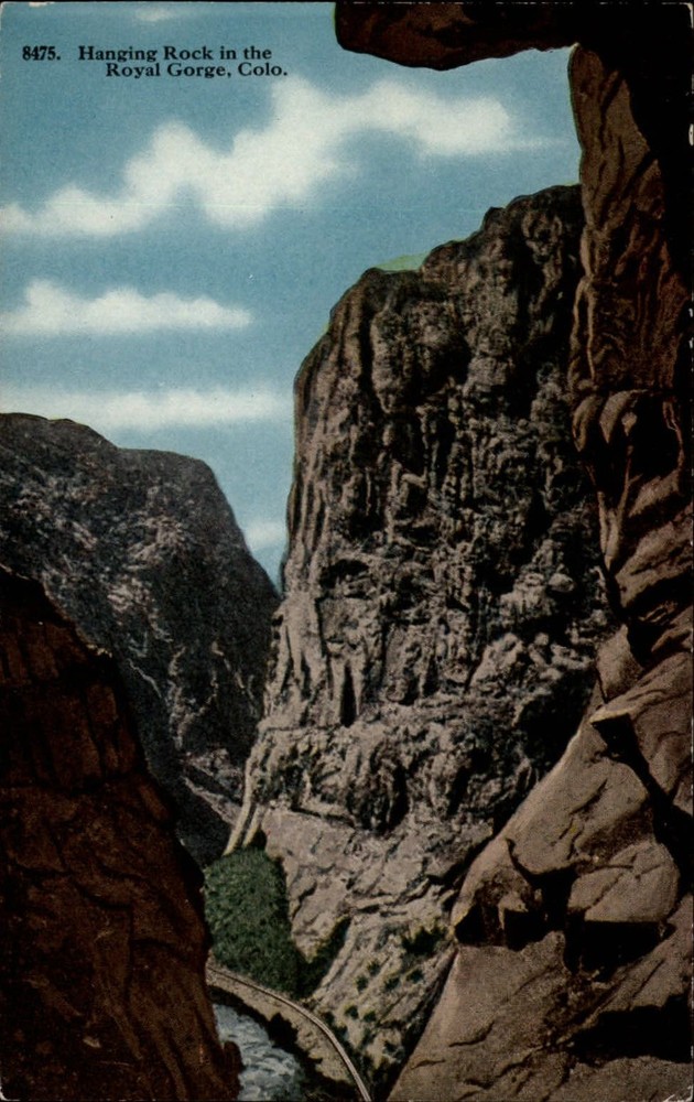 Colorado Royal Gorge Hanging Rock formation ~ c1910 vintage postcard sku131