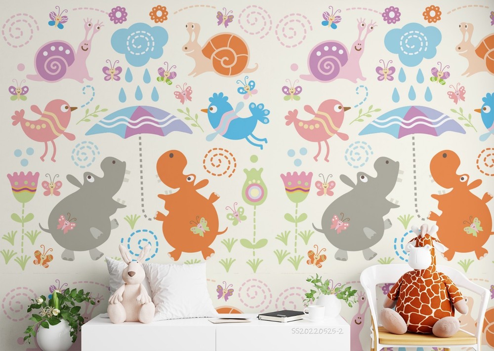 3D Cartoon Animal Illustration Pattern Wall Murals Wallpaper Murals Wall Sticker