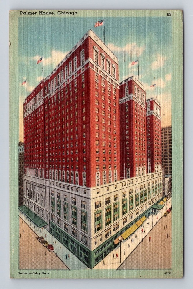 Chicago IL- Illinois, Palmer House, Antique, Vintage c1946 Souvenir Postcard