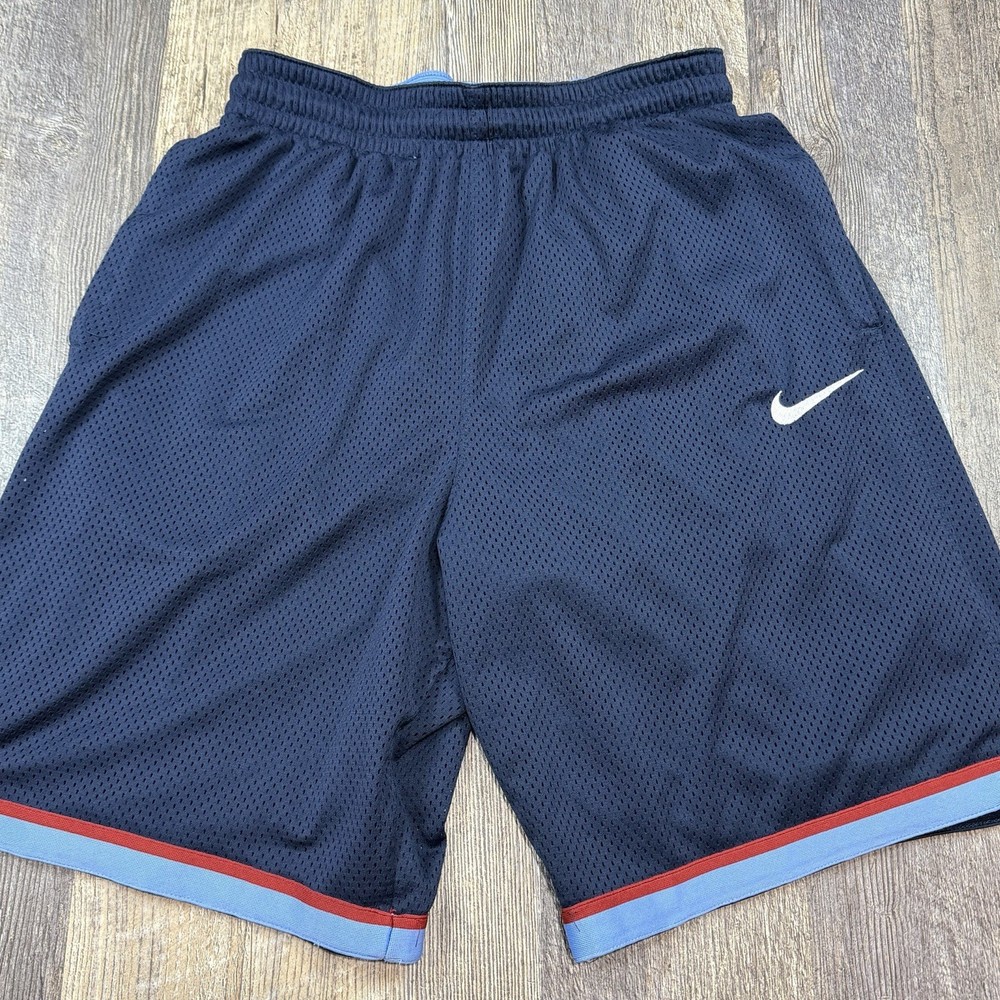 Nike Dri-FIT Classic Mesh Basketball Shorts Men’s Medium Navy Blue Red Athletic