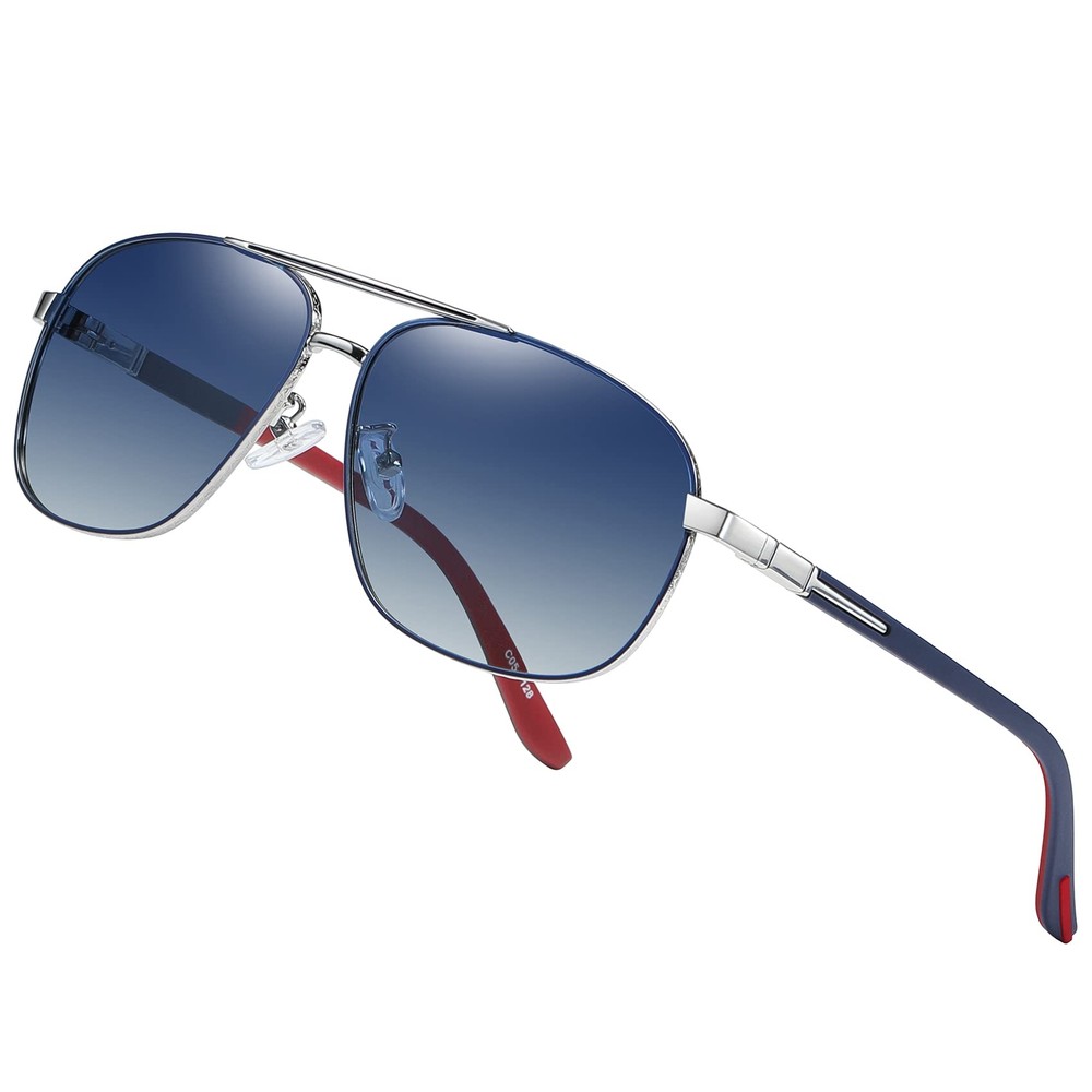 Trendy Polarized Aviator Sunglasses for Men Classic Square Sunglasses, UV400 ...