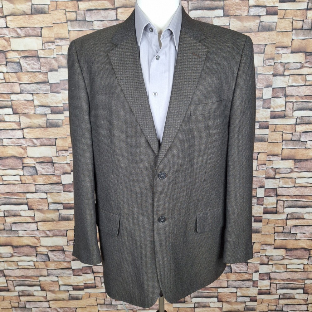 Alfani Sport coat Jacket Mens 42R Brown Gray Check  Single Vented