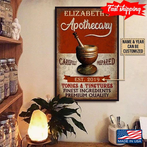 Custom Personalized Name & Year Apothecary Tonic Tin Set