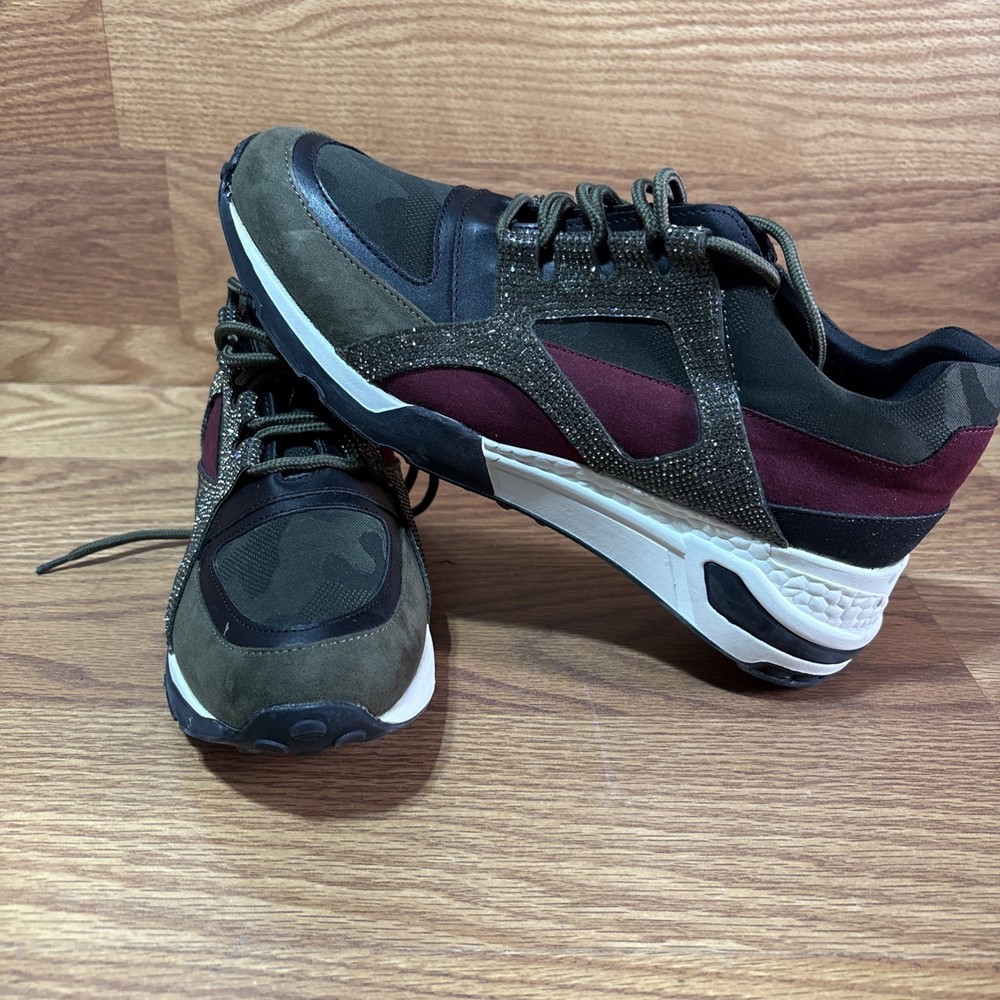 Steve Madden Women's Casual Sneaker Shoes Size 11 Camo/ Burgundy/ Green/ White
